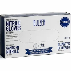 Remcoda Extra-Strength Nitrile Gloves - 4 mil Thickness - Chemical Protection - Large Size - - NIT103L