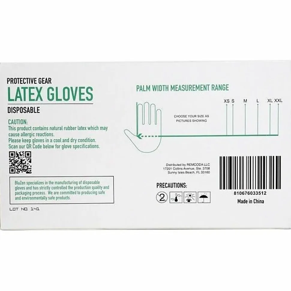 Remcoda Powder-Free Latex Gloves - 4 mil Thickness - Large Size - Latex - Off White - Powder-free, Comfortable, Excellent Grip - - LAT101L