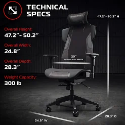 RESPAWN FLEXX Mesh Gaming Chair With Lumbar Support, Black, RPN00015