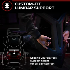 RESPAWN FLEXX Mesh Gaming Chair With Lumbar Support, Black, RPN00015