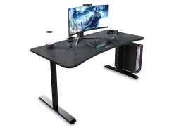 RESPAWN 1063 Gaming Desk - 63in Computer Desk With Mouse Pad, PC Workstation With Cable Management, Home Office Gaming Table - Black