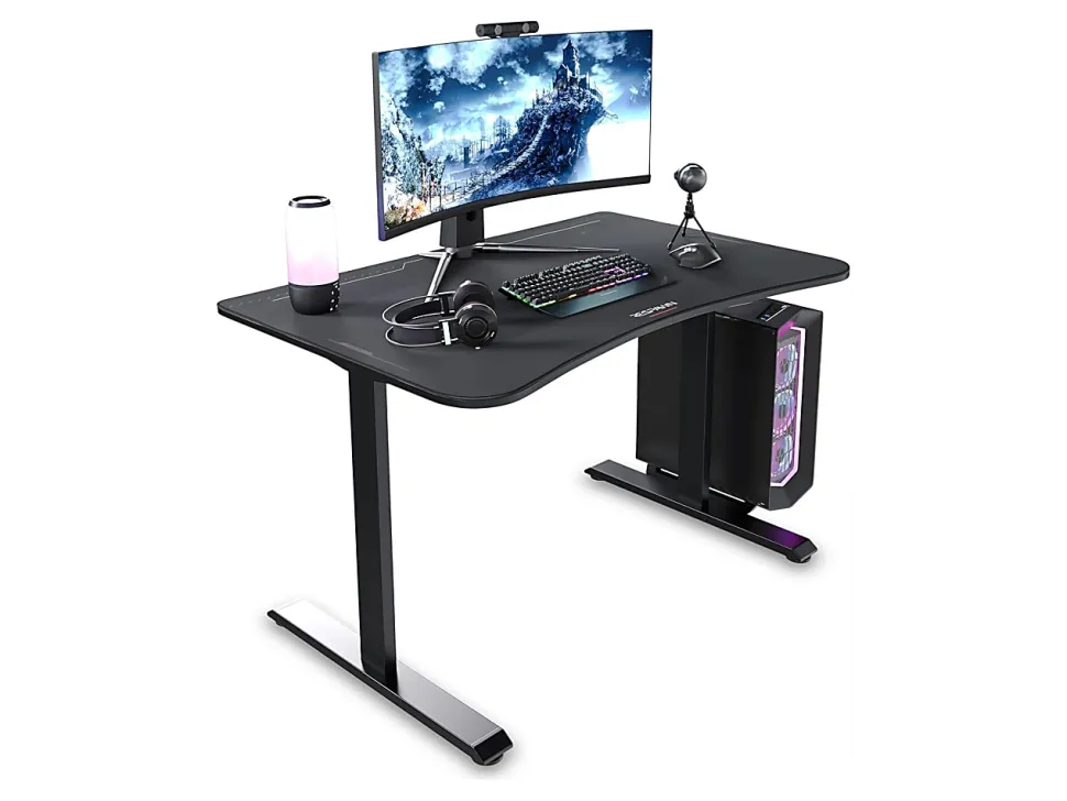 RESPAWN 1048 Gaming Desk - 48in Computer Desk With Mouse Pad, PC Workstation With Cable Management, Home Office Gaming Table - Black