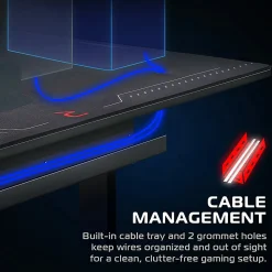 RESPAWN 1048 Gaming Desk - 48in Computer Desk With Mouse Pad, PC Workstation With Cable Management, Home Office Gaming Table - Black