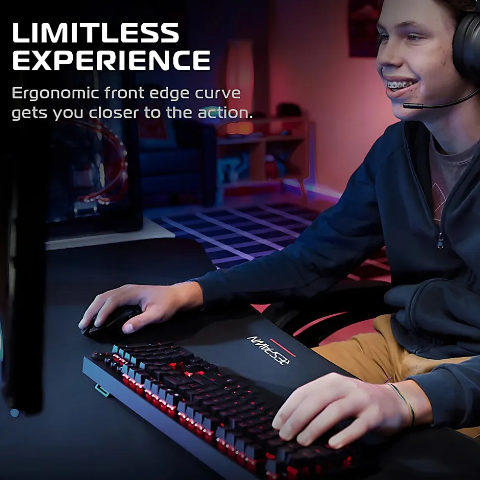 RESPAWN 1048 Gaming Desk - 48in Computer Desk With Mouse Pad, PC Workstation With Cable Management, Home Office Gaming Table - Black