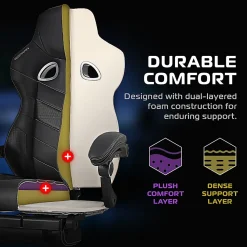 RESPAWN 110 Pro Gaming Chair, With Footrest & Headrest Pillow, Grey, RSP110V2GRY