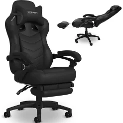 RESPAWN 110 Pro Gaming Chair, With Footrest & Headrest Pillow, Black, RSP110V2BLK