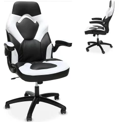 Respawn Racing Style Ergonomic Bonded Leather Computer Gaming Chair, White