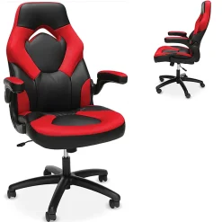 Respawn Racing Style Ergonomic Bonded Leather Computer Gaming Chair, Red