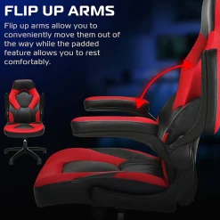 Respawn Racing Style Ergonomic Bonded Leather Computer Gaming Chair, Red