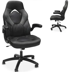 Respawn Racing Style Ergonomic Bonded Leather Computer Gaming Chair, Gray
