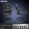 Respawn Racing Style Ergonomic Bonded Leather Computer Gaming Chair, Black