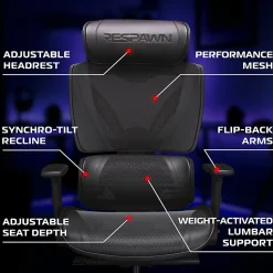 RESPAWN SPECTER Ergonomic Mesh Office Chair, Black, RSPSGMB05BLK