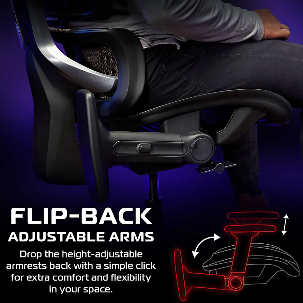 RESPAWN SPECTER Ergonomic Mesh Office Chair, Graphite Gray, RSPSGMB05GRY