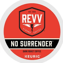 REVV Coffee Single Serve Coffee K Cup Pods, No Surrender, Carton Of 24