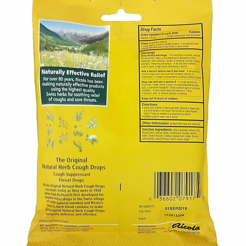 Ricola Original Natural Herb Cough Drops, Bag Of 21