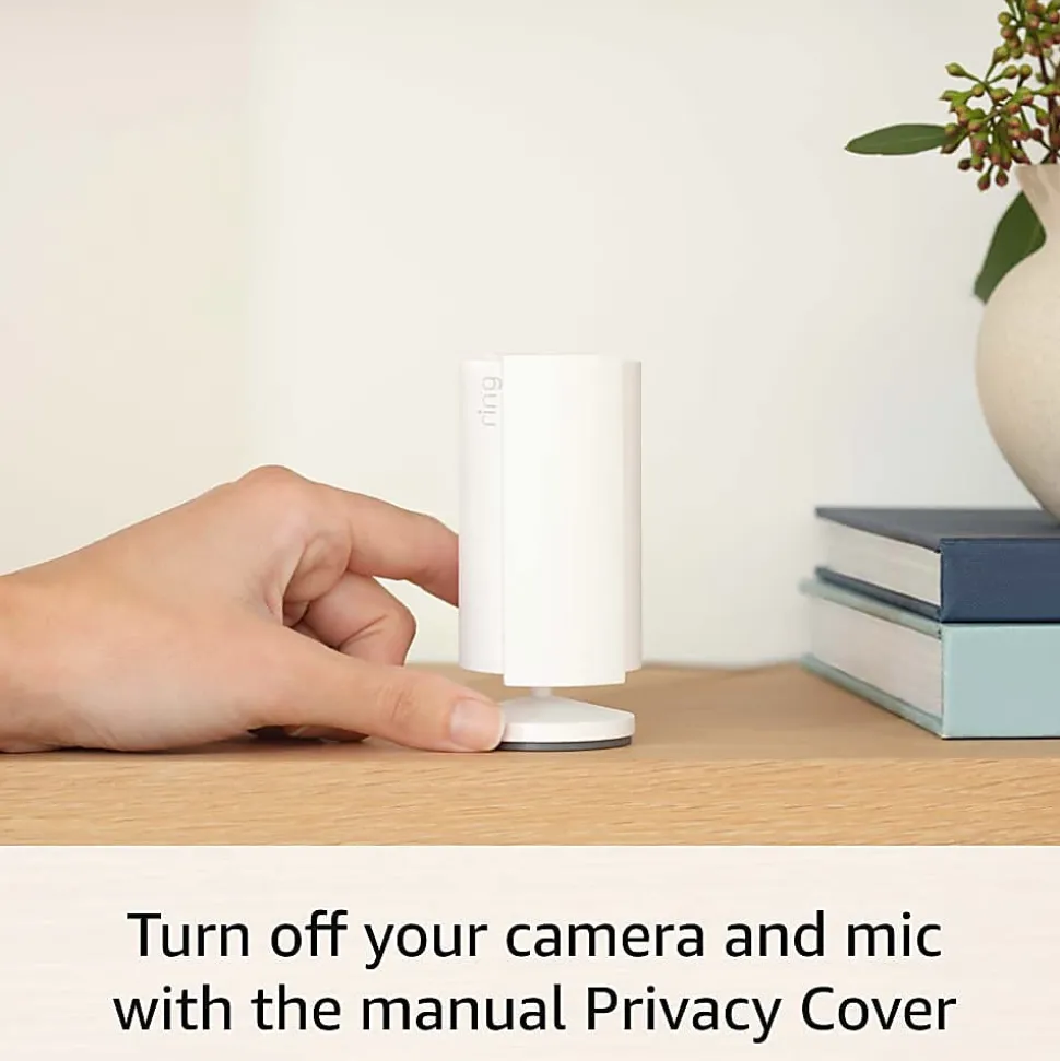 Ring Indoor Camera (2nd Gen), 3.81"H x 1.93"W x 1.93"D, White