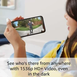 Ring Video Doorbell Pro 2, 4.49"H x 1.93"W x 0.87"D, Satin Nickel