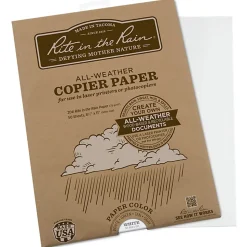 Rite in the Rain® All-Weather Multi-Use Printer & Copy Paper, White, 8.5" x 11 3/4", 50 Sheets Per Pack, 20 Lb, 84 Brightness