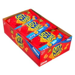 RITZ Bits Cheese Sandwich Crackers, 1 Oz Pouch, Box Of 48 Pouches