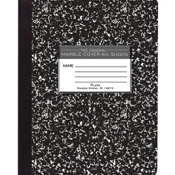Roaring Spring® Composition Notebook, 9 3/4" x 7 1/2", 50 Sheets, 100 Pages, Black Marble
