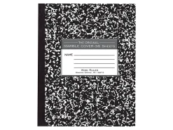 Roaring Spring Tape Bound Composition Notebook, 8 1/2" x 7", 48 Sheets, Black Marble