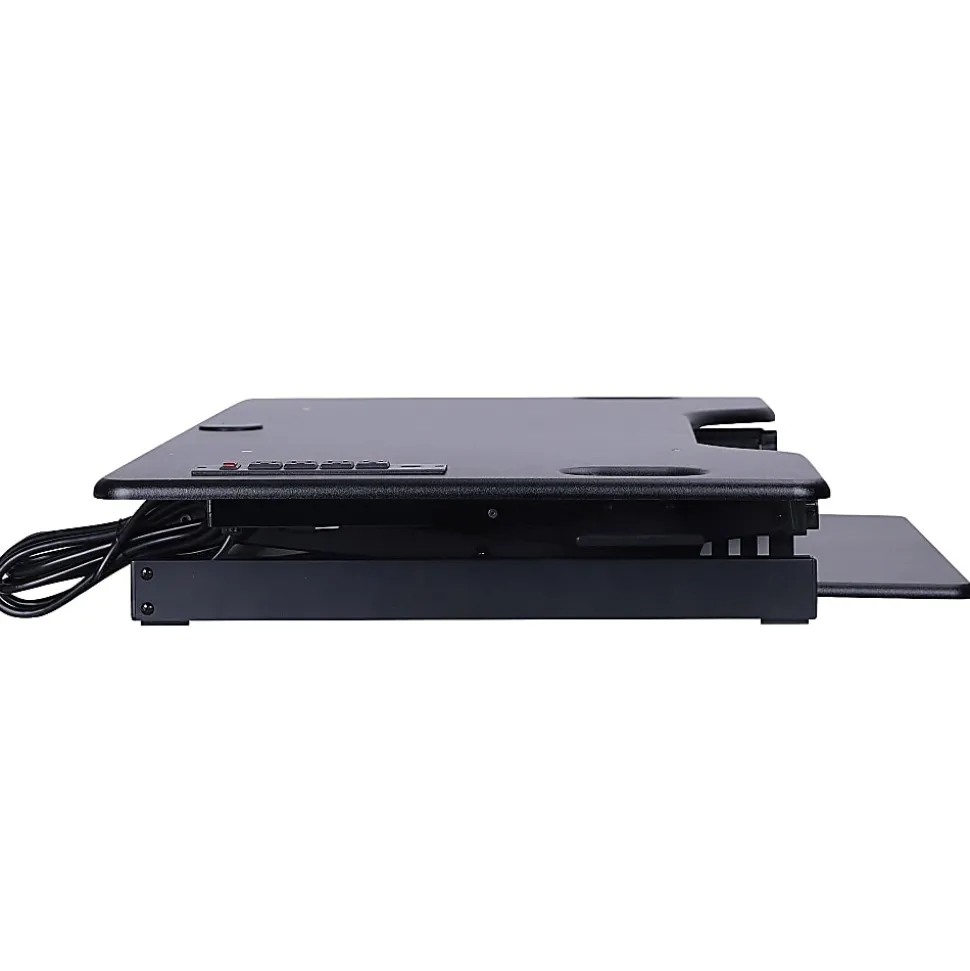 Rocelco Sit/Stand Desk Riser, 20"H x 45-8/10"W x 23-8/10"D, Black