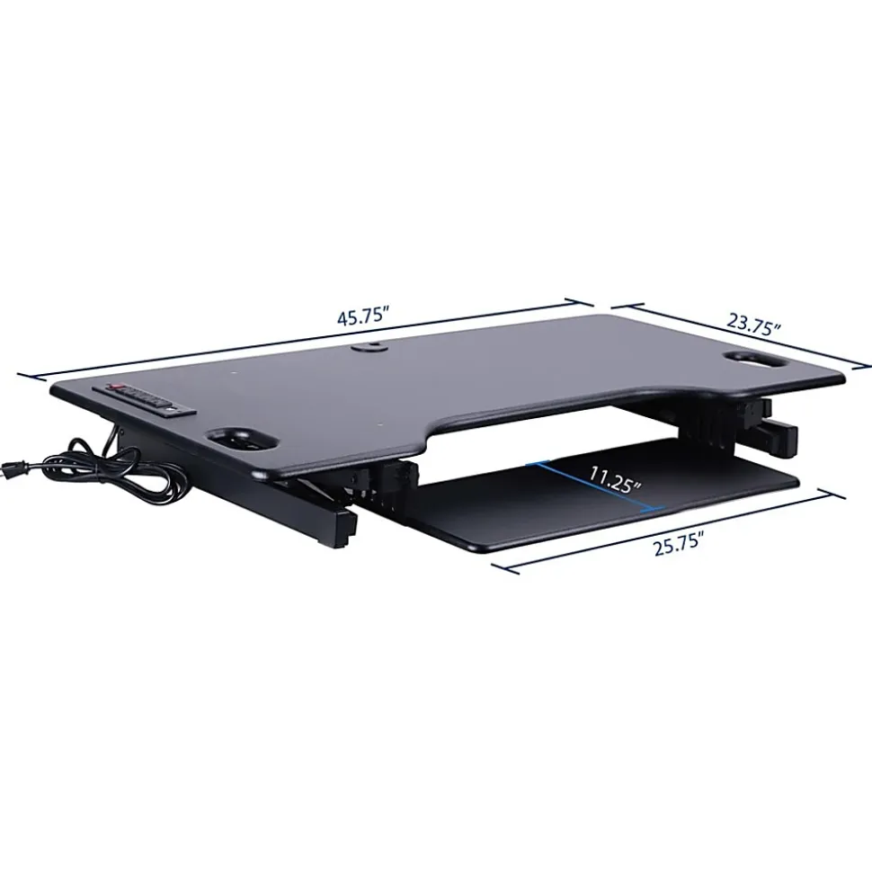 Rocelco Sit/Stand Desk Riser, 20"H x 45-8/10"W x 23-8/10"D, Black