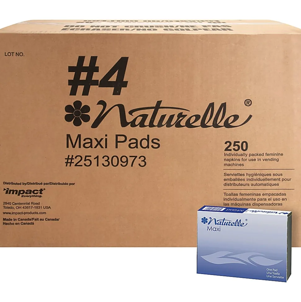 Rochester Midland Naturelle Maxi Pads With Wings, Carton Of 250
