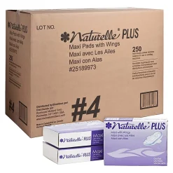 Rochester Midland Naturelle Maxi Pads With Wings, Carton Of 250