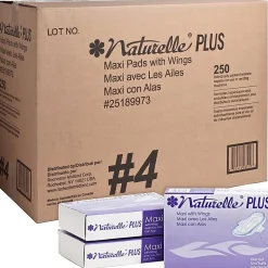 Rochester Midland Naturelle Maxi Pads With Wings, Carton Of 250