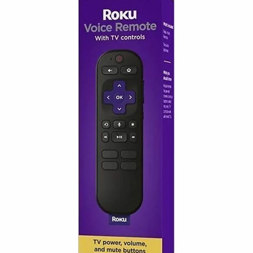 Roku RCA1R Device Remote Control - For TV, Roku, Media Player - BatteryBlack
