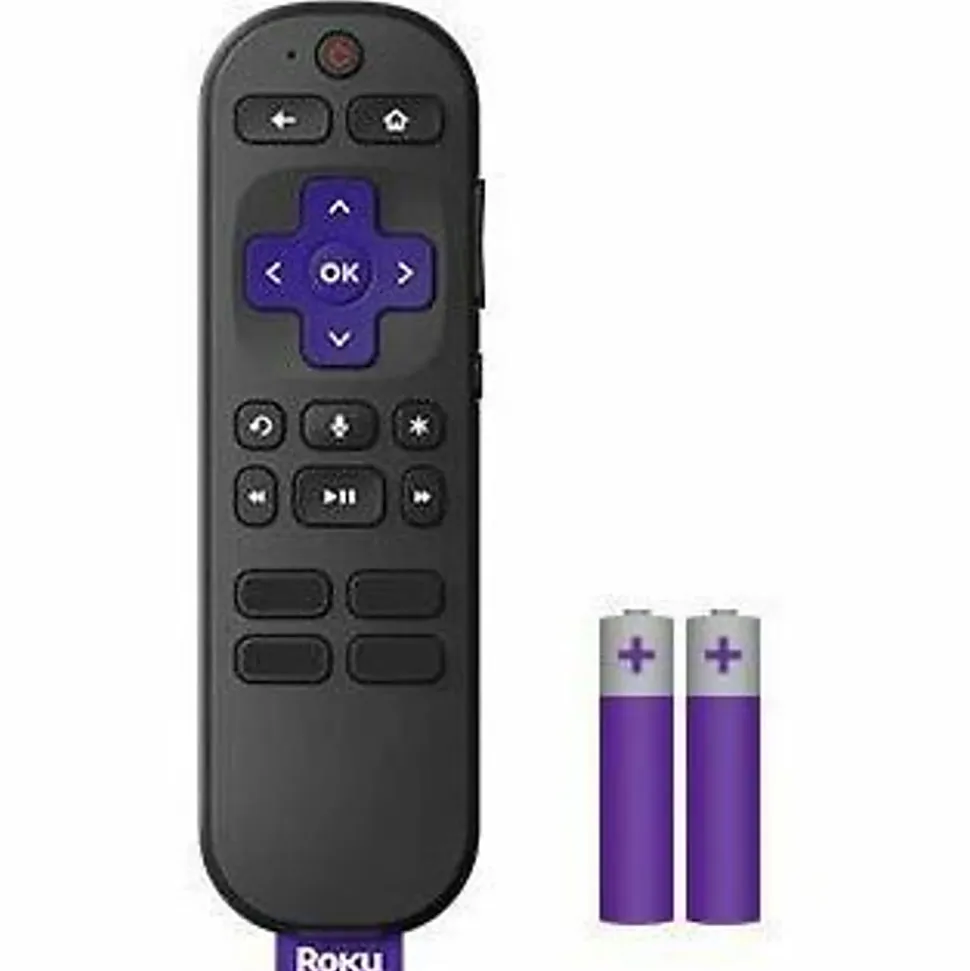 Roku RCA1R Device Remote Control - For TV, Roku, Media Player - BatteryBlack