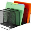 Rolodex Expressions Stacking Sorter, 5 Compartment(s), 8"H x 8.1"W x 14.4"D, Stackable, Black, Steel, 1 Box
