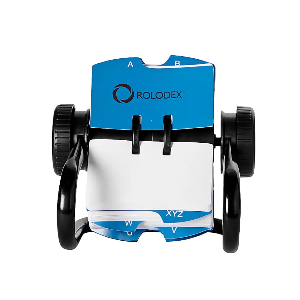 Rolodex® Open Metal Single Rotary File, 2 1/4" x 4", 500 Cards, Black