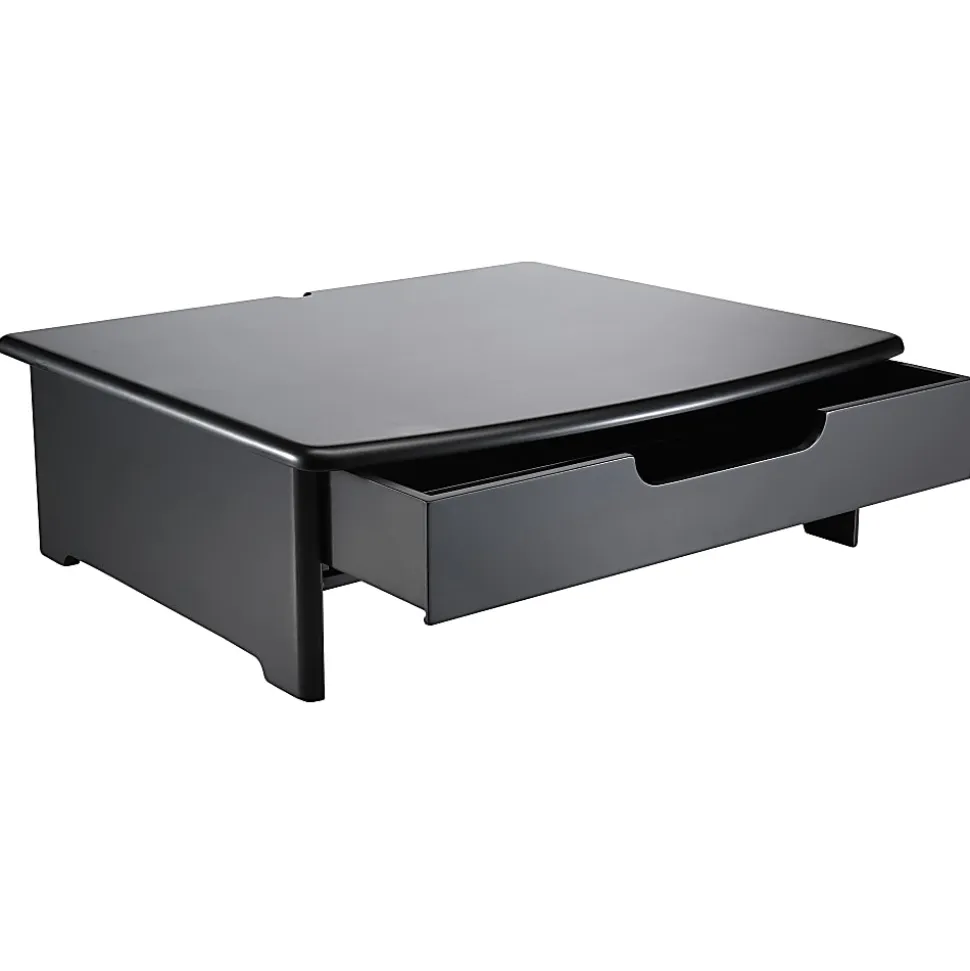 Rolodex® Wood Workspace Monitor Stand With Drawer, Black