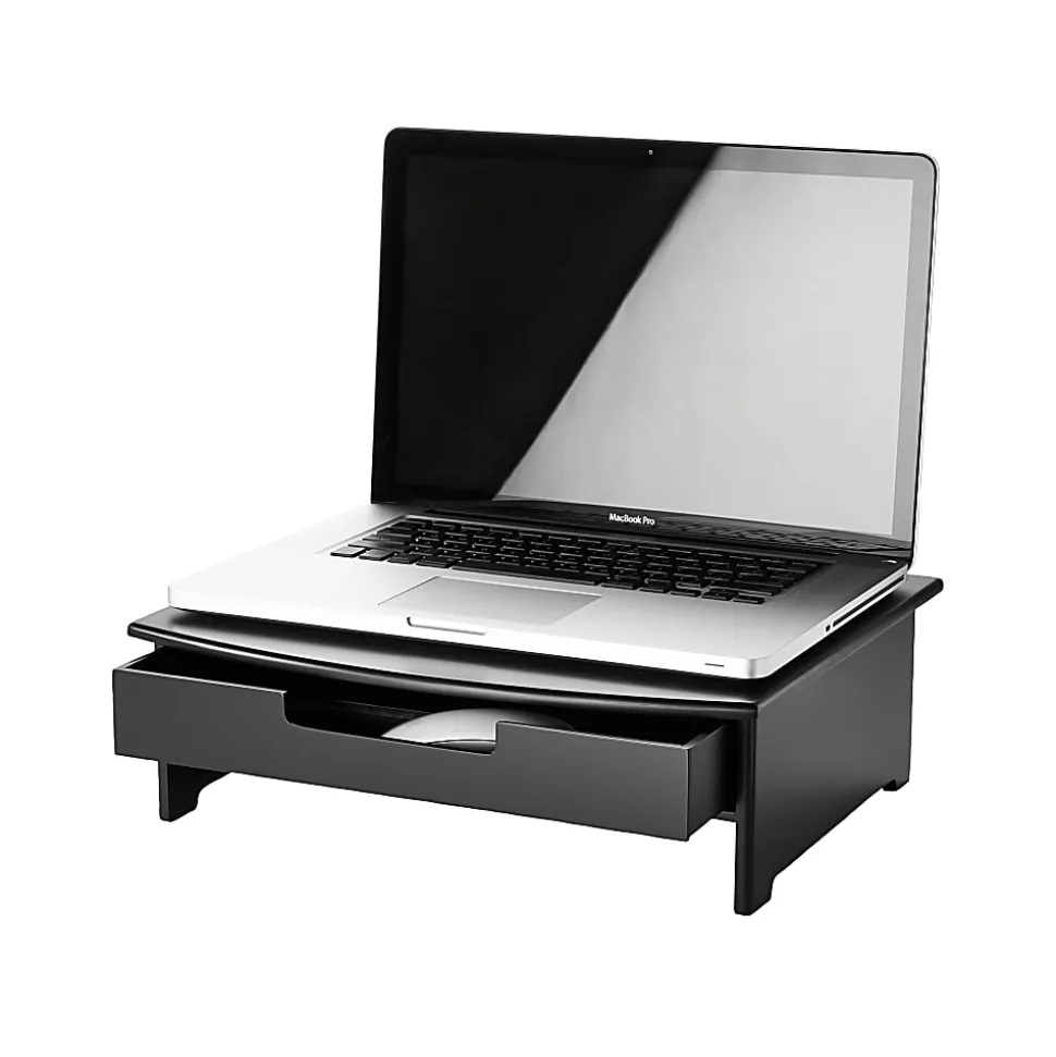 Rolodex® Wood Workspace Monitor Stand With Drawer, Black