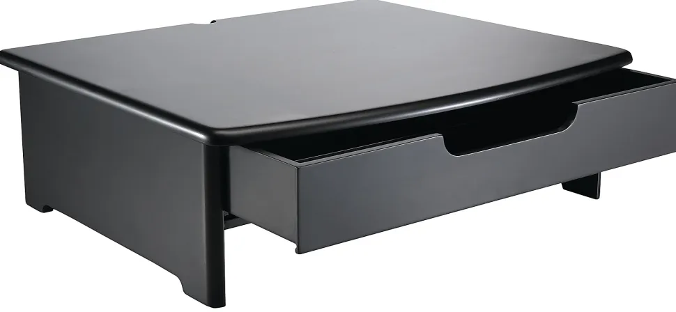 Rolodex® Wood Workspace Monitor Stand With Drawer, Black