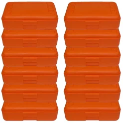 Romanoff Pencil Boxes, 2-1/2”H x 8-1/2”W x 5-1/2”D, Orange, Pack Of 12 Boxes