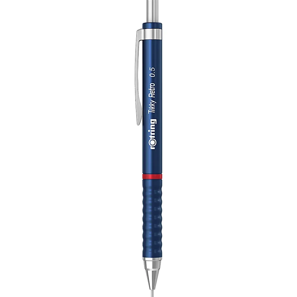 rOtring Tikky Retro 0.5mm Mechanical Pencil, Blue Barrel, with Leads