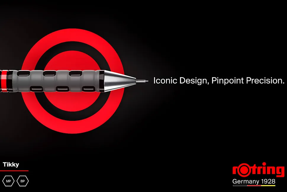 rOtring Tikky Retro 0.5mm Mechanical Pencil, Blue Barrel, with Leads