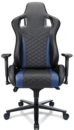 RS Gaming™ Davanti Vegan Leather High-Back Gaming Office Chair, Black/Blue, BIFMA Compliant