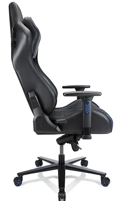 RS Gaming™ Davanti Vegan Leather High-Back Gaming Office Chair, Black/Blue, BIFMA Compliant