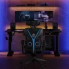 RS Gaming™ Eonix Ergonomic Mesh/Vegan Leather High-Back Active Chair & Footstool, Black/Blue, BIFMA Compliant