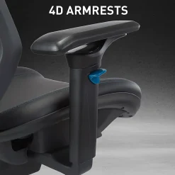 RS Gaming™ Eonix Ergonomic Mesh/Vegan Leather High-Back Active Chair & Footstool, Black/Blue, BIFMA Compliant