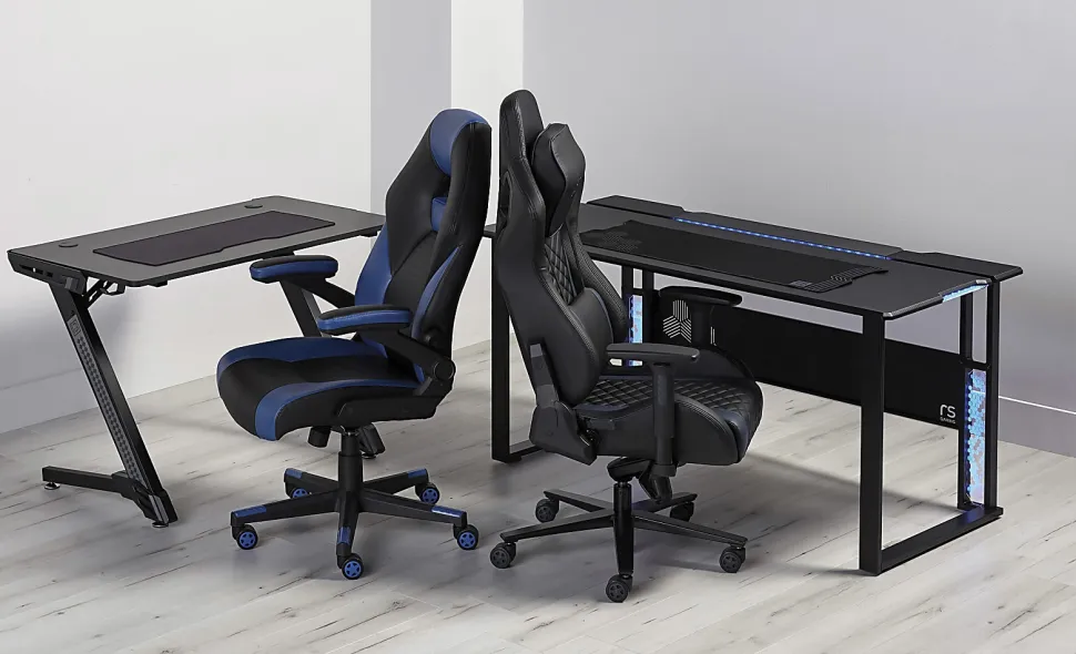 RS Gaming™ Mergence 60"W RGB Gaming Computer Desk With 10 Acoustic Panels, Black