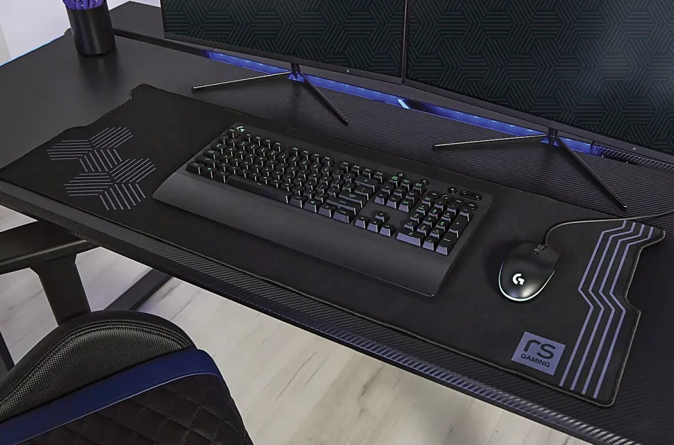 RS Gaming™ Mergence 60"W RGB Gaming Computer Desk With 10 Acoustic Panels, Black