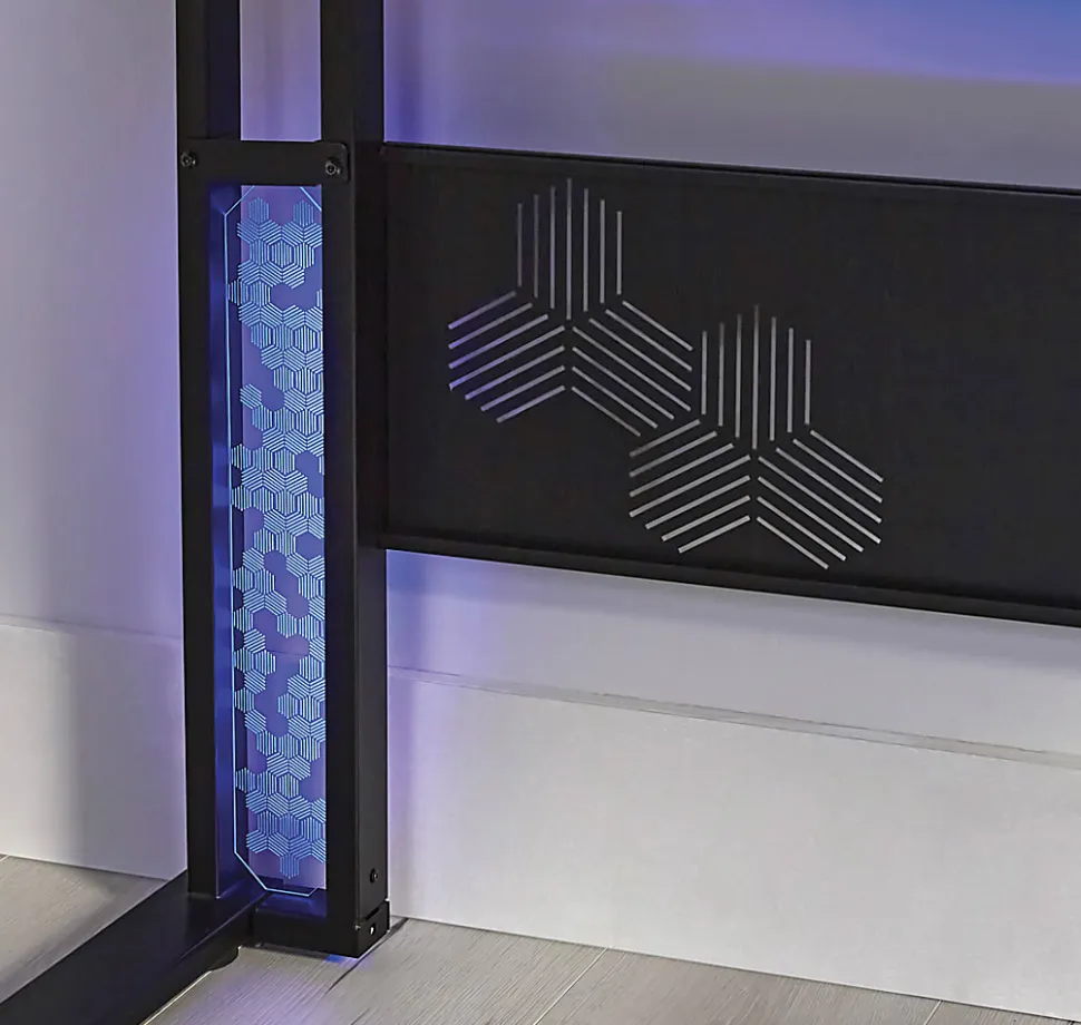 RS Gaming™ Mergence 60"W RGB Gaming Computer Desk With 10 Acoustic Panels, Black
