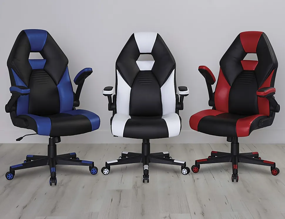 RS Gaming™ RGX Faux Leather High-Back Gaming Office Chair, Black/Red, BIFMA Compliant