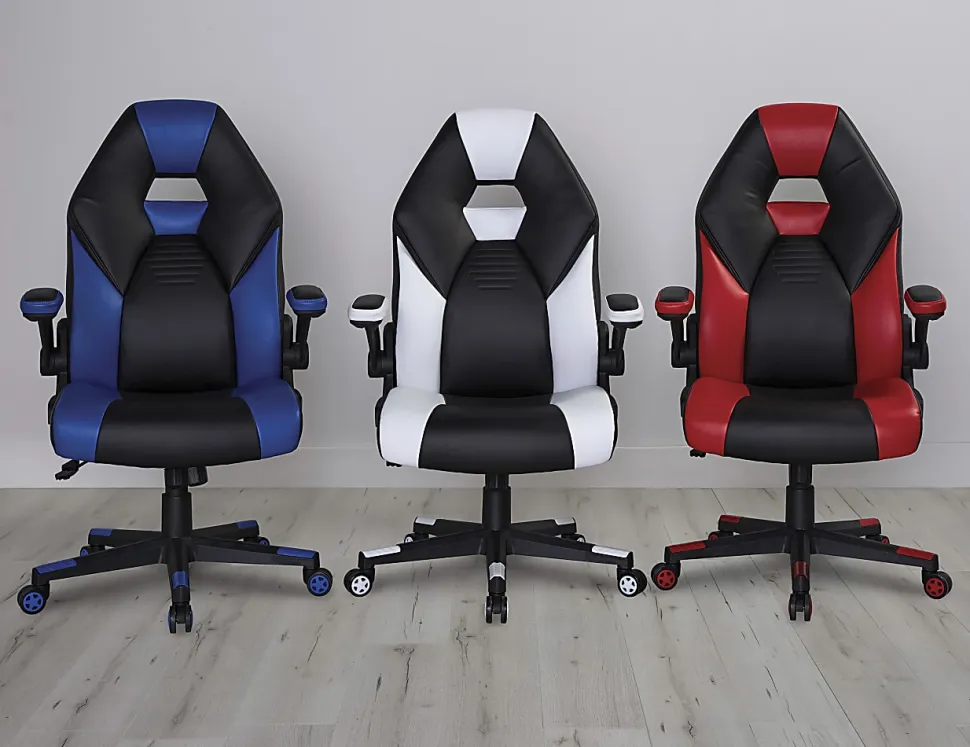 RS Gaming™ RGX Faux Leather High-Back Gaming Office Chair, Black/Red, BIFMA Compliant