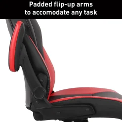 RS Gaming™ RGX Faux Leather High-Back Gaming Office Chair, Black/Red, BIFMA Compliant